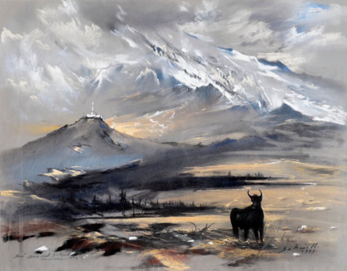 LANDSCAPE AND BULL by Jose Manuel Schmill 
