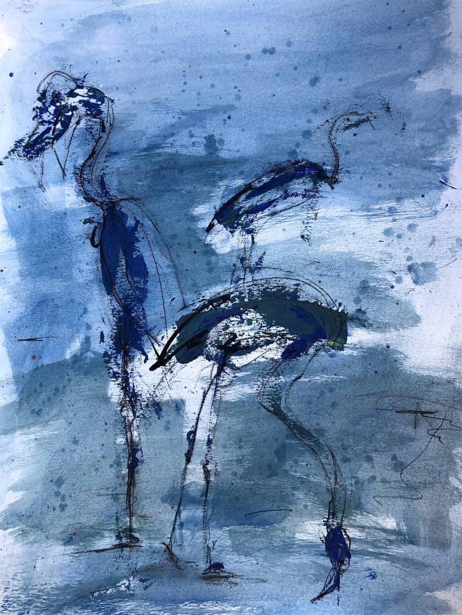 Blue Flamingos by Eric Saint Georges 