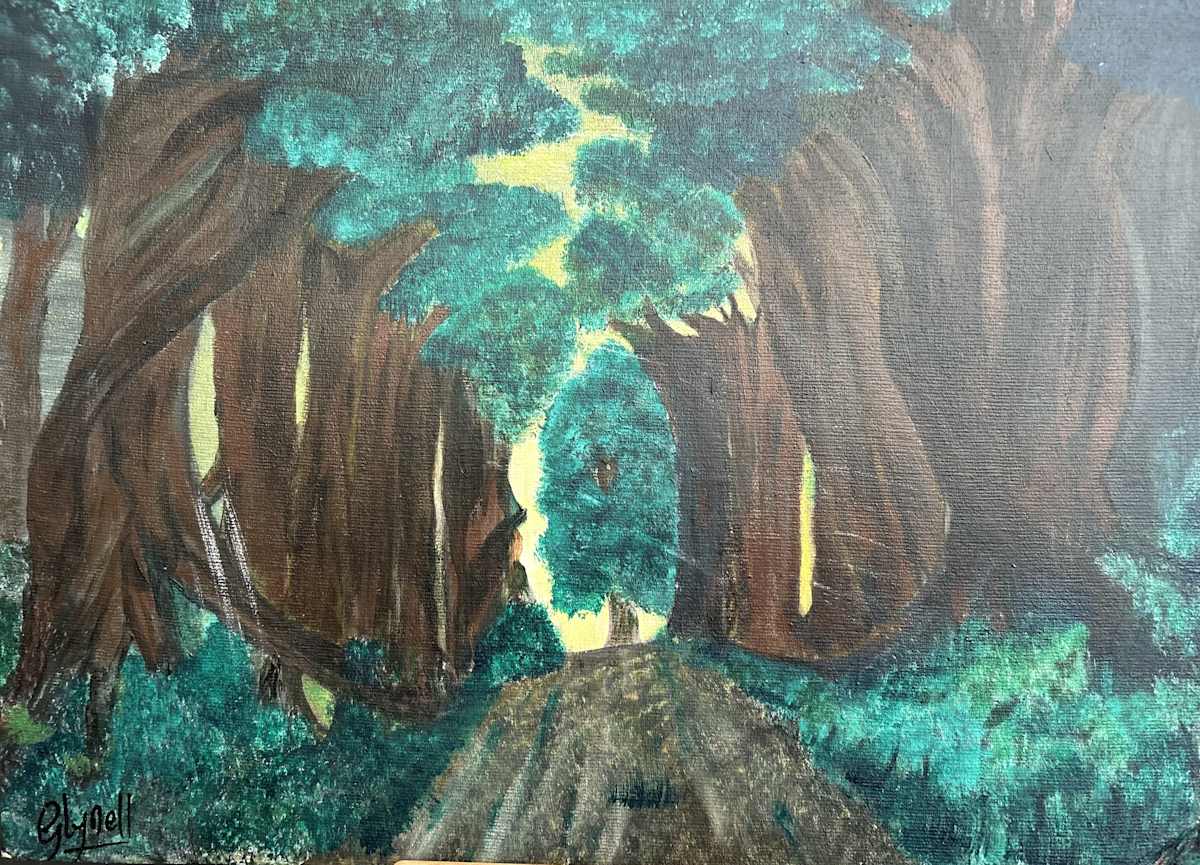 Forest Walk by Glynell Art  Image: Walk through forest following the path to discover what is over the hill. 