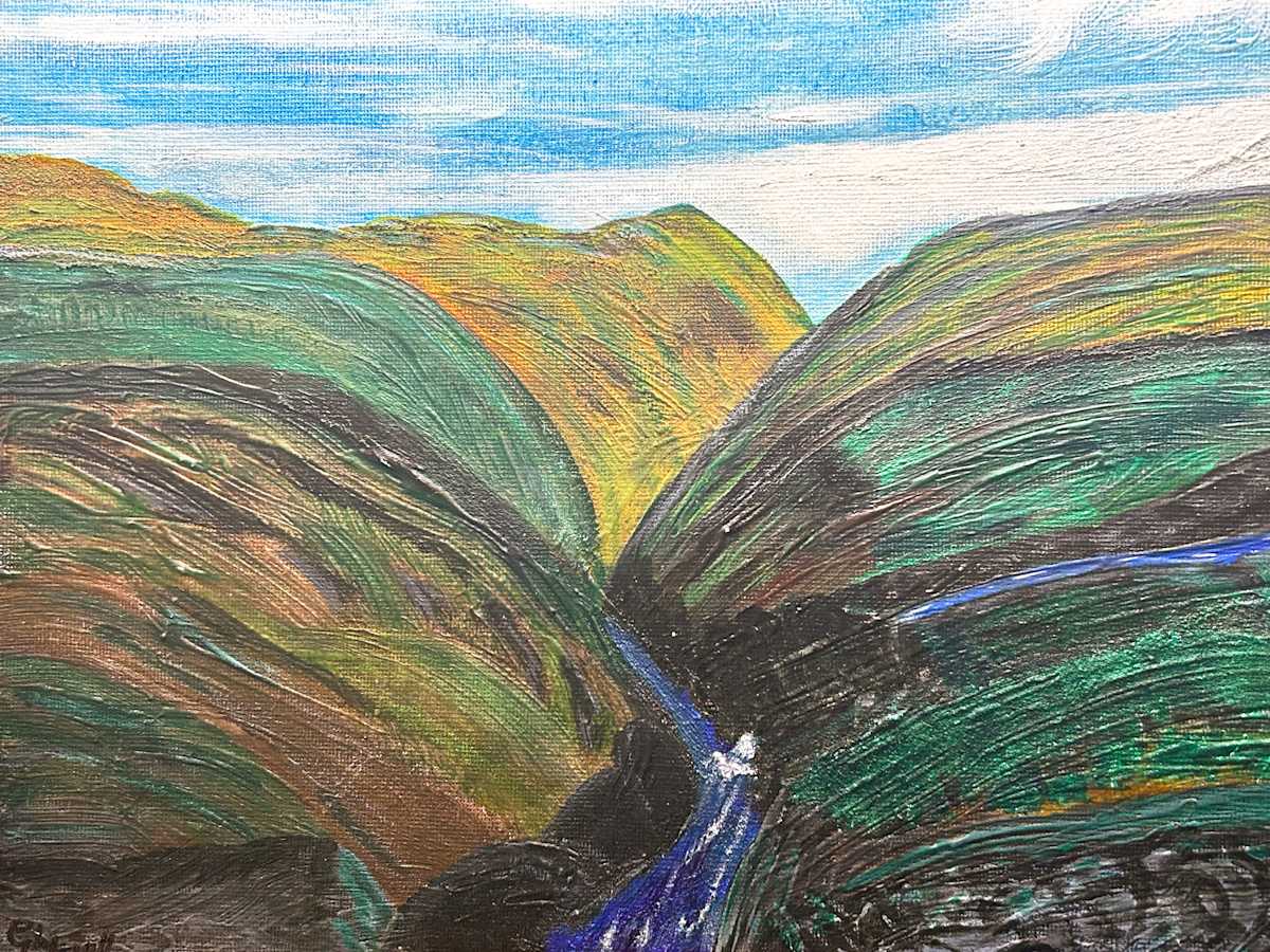 Meandering River through the hills by Glynell Art  Image: Meandering River through the hills