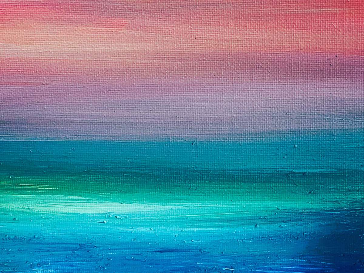 Pastel Dream by Glynell Art  Image: Relax and enjoy the solitude of this painting.  Vibrant gradings that transitions from warm colors to cooler shades,  The texture adds an artisanal quality to the artwork.