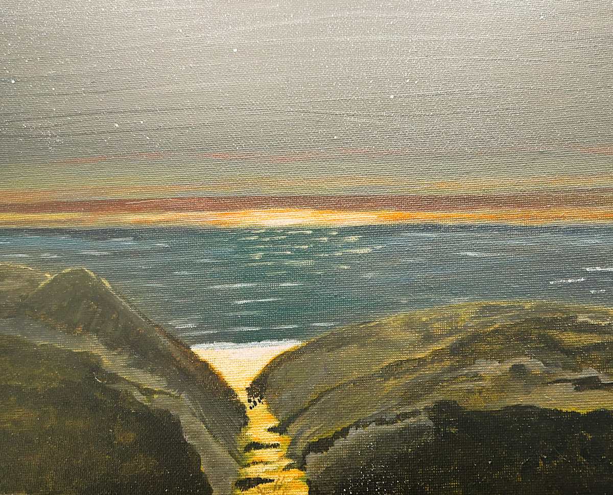 Starry Night by Glynell Art  Image: Stary night walking to the beach, the stars twinkle on the sea, giving a feeling of serenity.