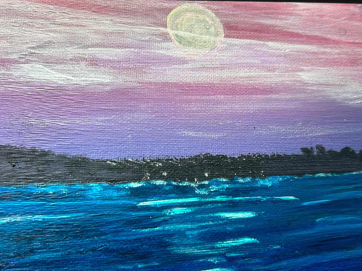 Sea at night by Glynell Art  Image: Peaceful night at the beach
