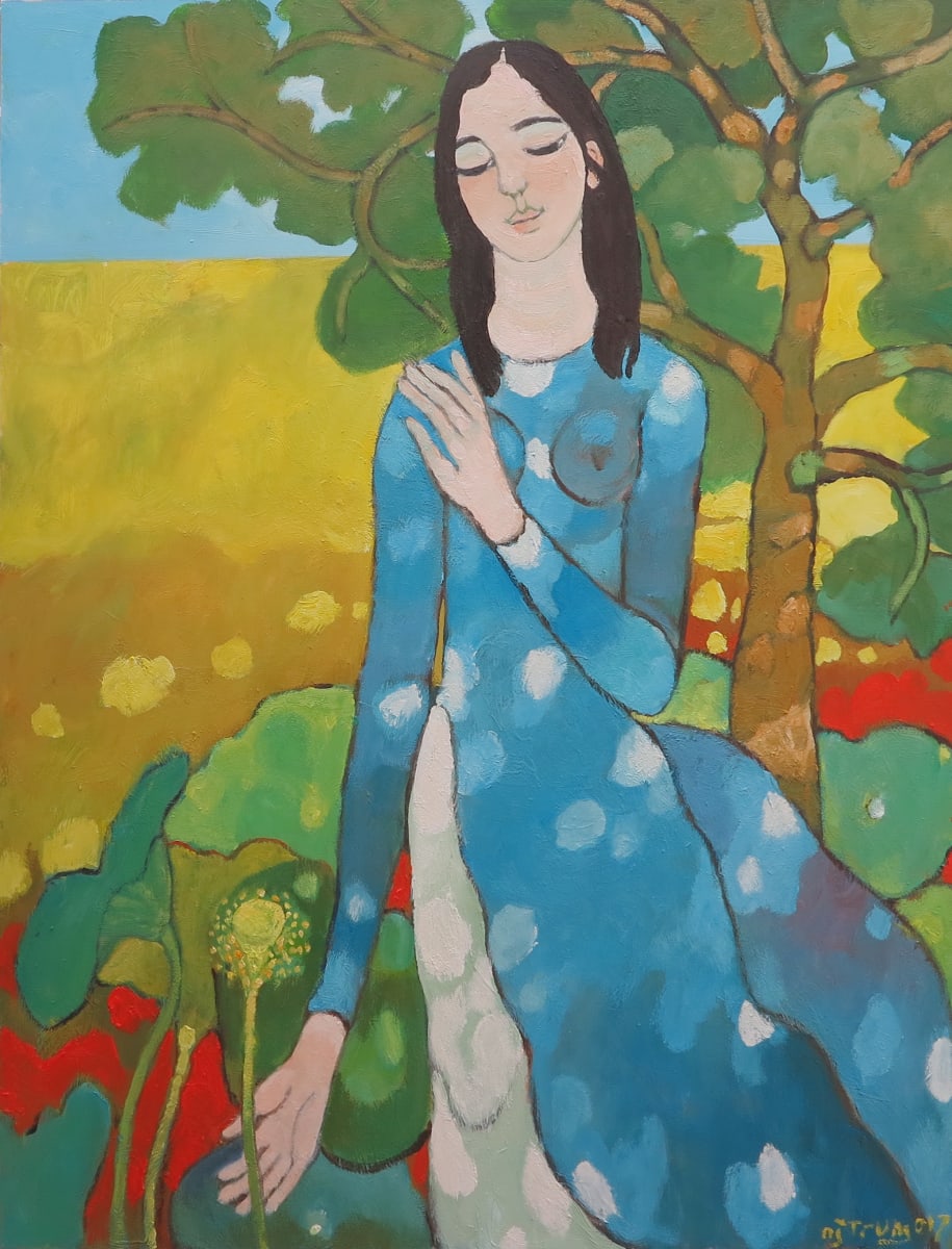 Lady With Blue Dress by Nguyễn Trung 