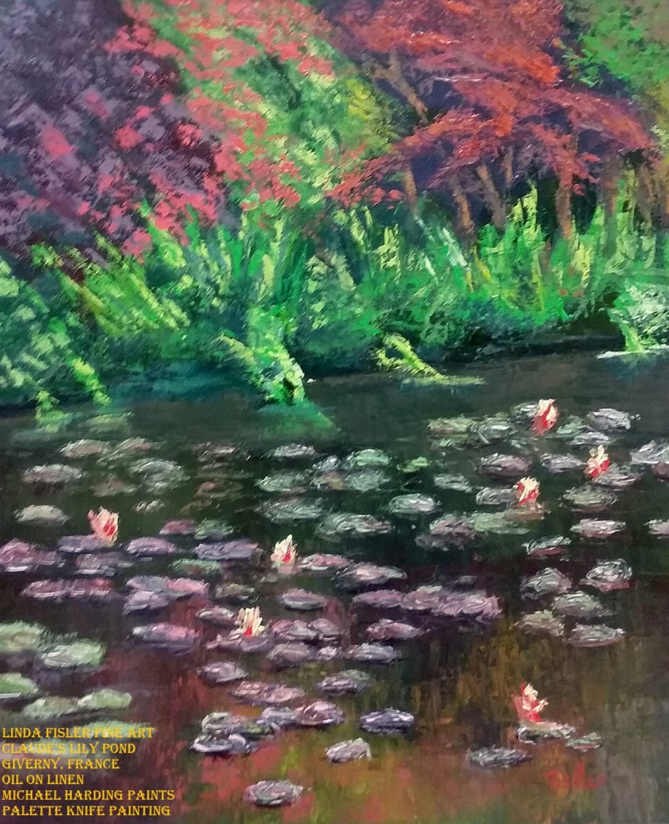 Claude's Lilies by Linda Riesenberg Fisler  Image: A small piece of Claude Monet's water lilies pond in Giverny, France.  We strolled around his gardens, which provided me with renewed inspiration. 