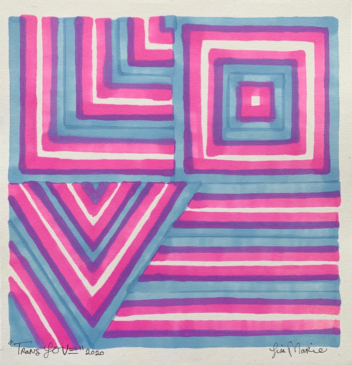 “TRANS LOVE”  Image: “TRANS LOVE” Prisma Color on Paper 2020