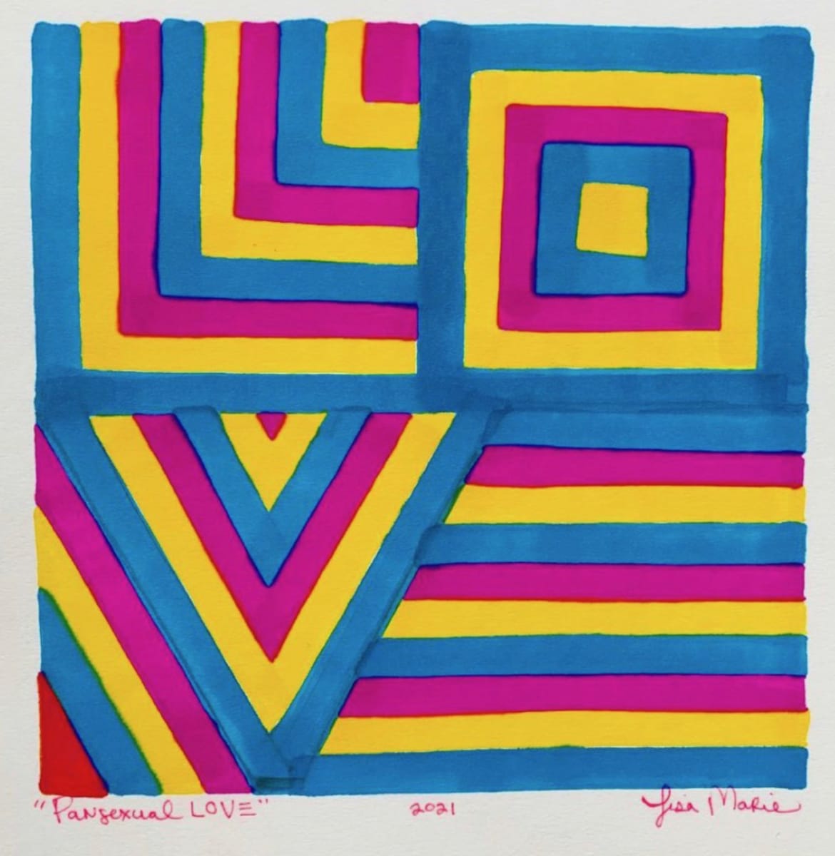 “PANSEXUAL LOVE”  Image: “PANSEXUAL LOVE” Prisma color on Paper