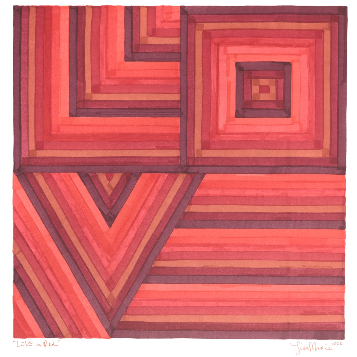 1st Chakra Color:  LOVE in Red by Lisa Marie Studio 