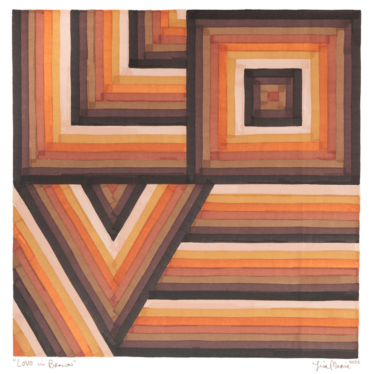 LOVE in Brown by Lisa Marie Studio, Image 1.