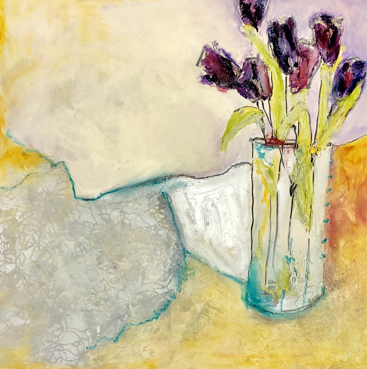 PURPLE TULIPS by Jill Krasner 