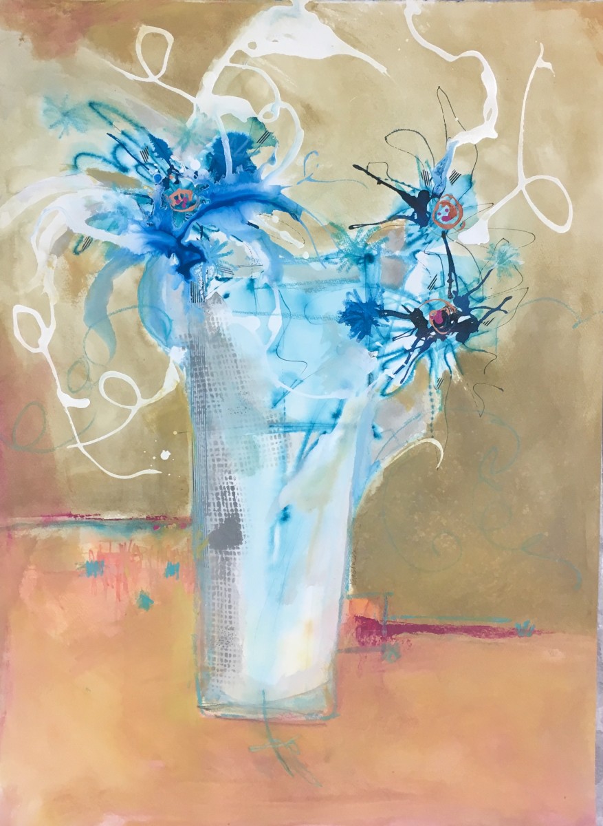 Blue Spider Mums by Jill Krasner 