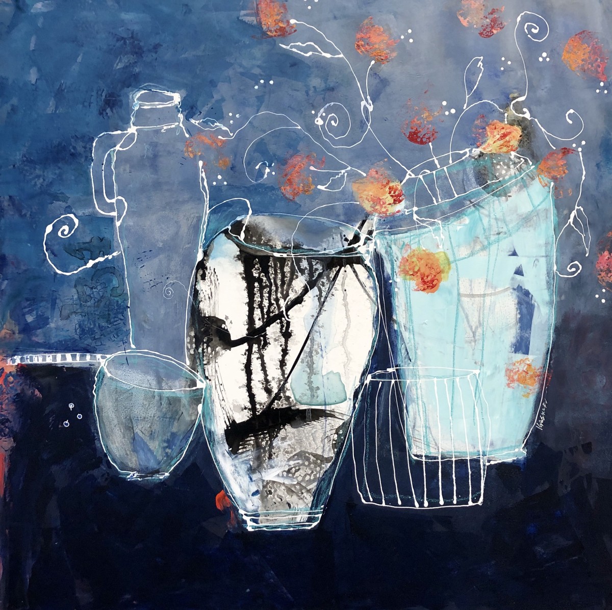 STILL LIFE IN BLUE by Jill Krasner 