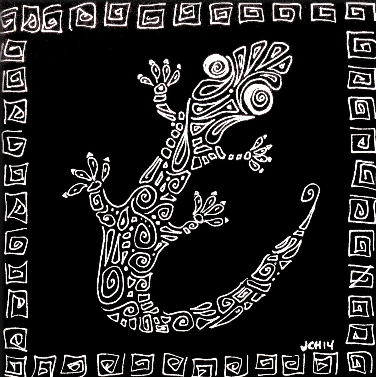 Black and White Gecko 2014, Image 1.