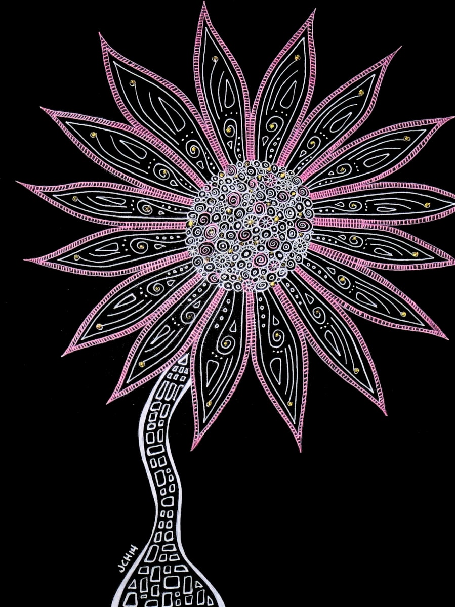 Black and White and Pink Flower 2014 