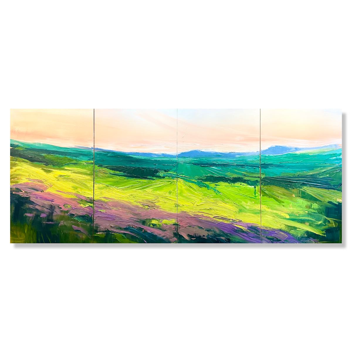 Running towards the daylight (4 panels) by Samantha Williams-Chapelsky 