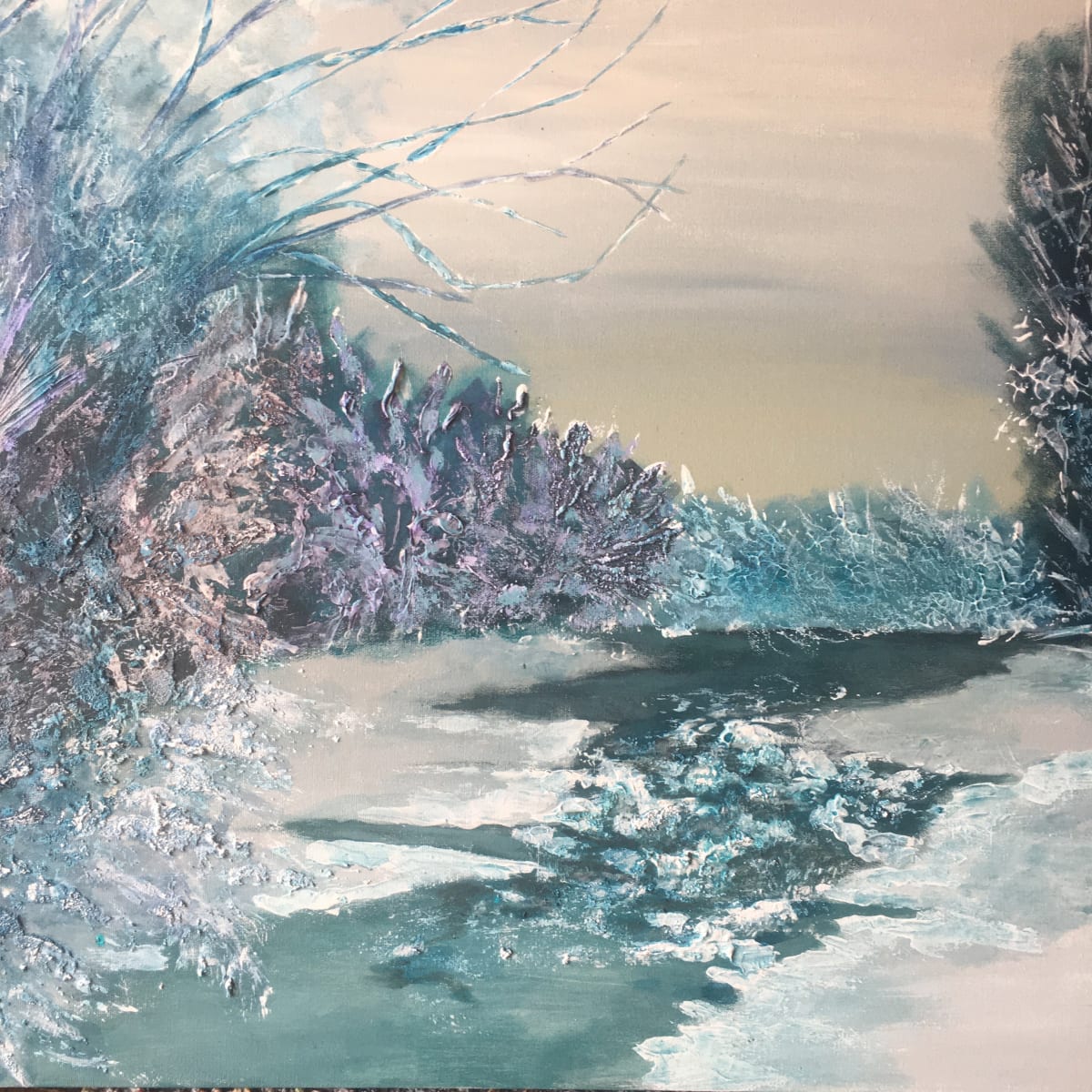 My Winter Walk With Lucy    (not for sale)  Image: acrylic on canvas
