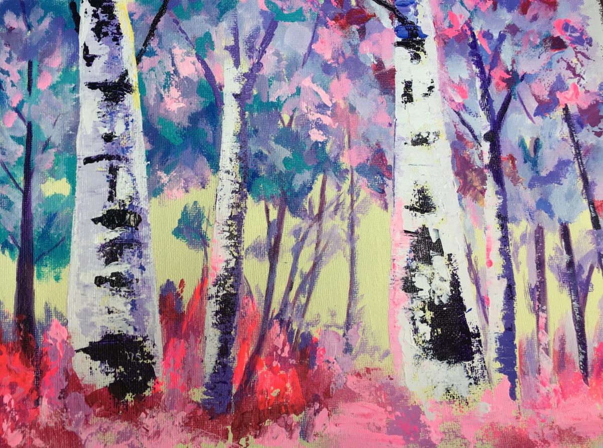 Birches and More Birches  Image: acrylic on paper