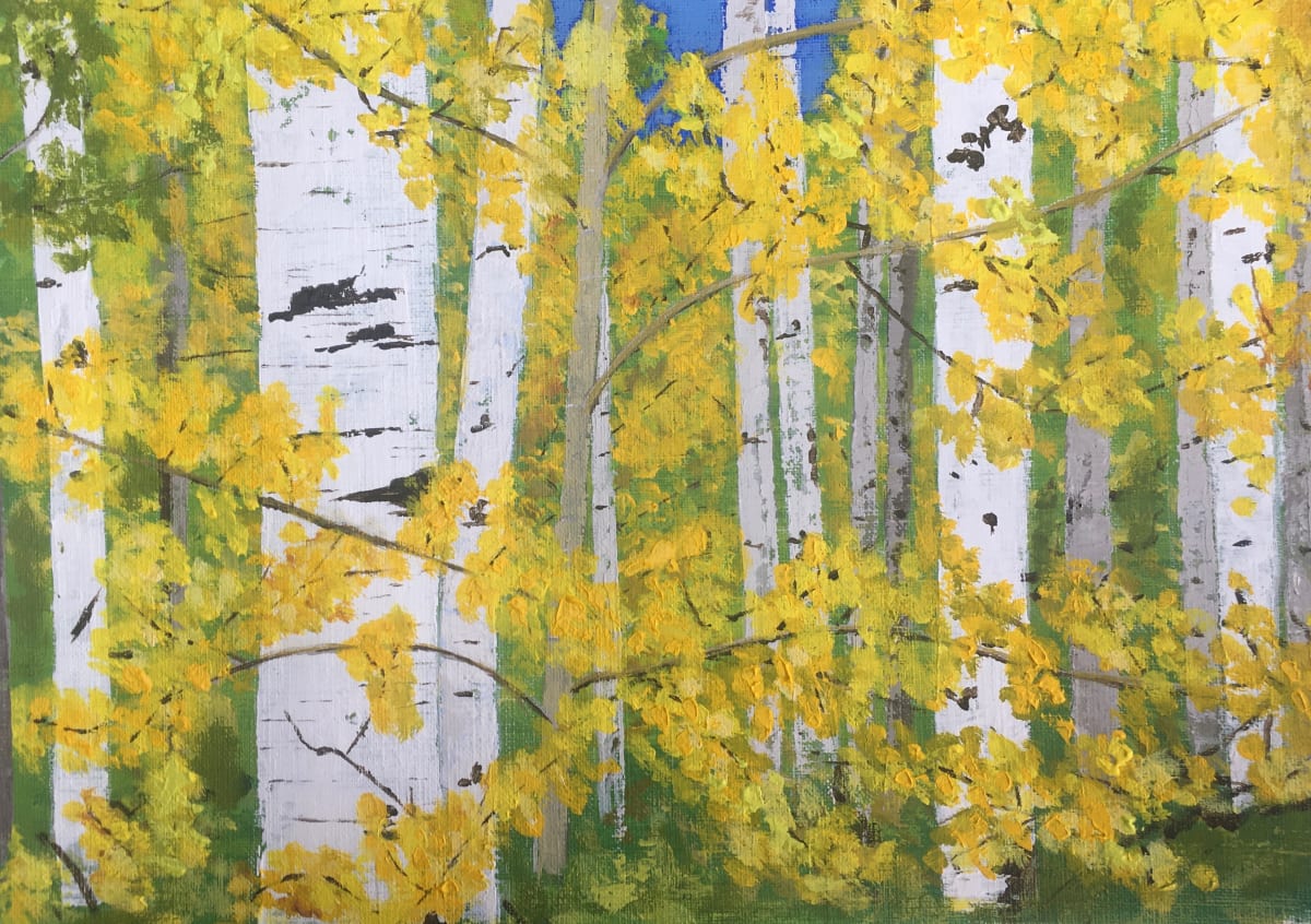 Eva's Birch Trees  Image: acrylic on paper