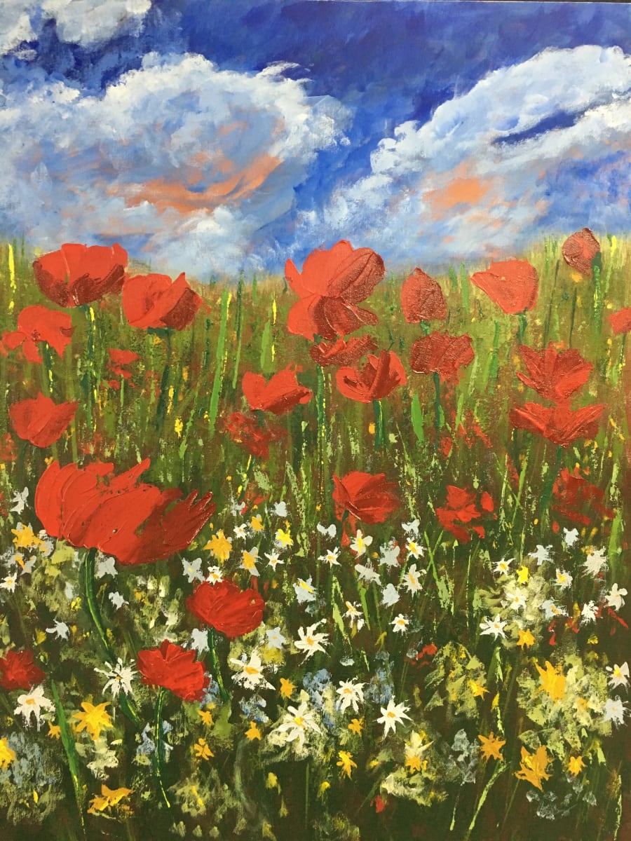 More Poppies Please by Carol Wright  Image: acrylic on canvas