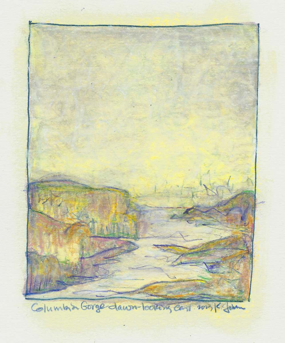 Columbia Gorge dawn-looking east by Kevin Johnson 