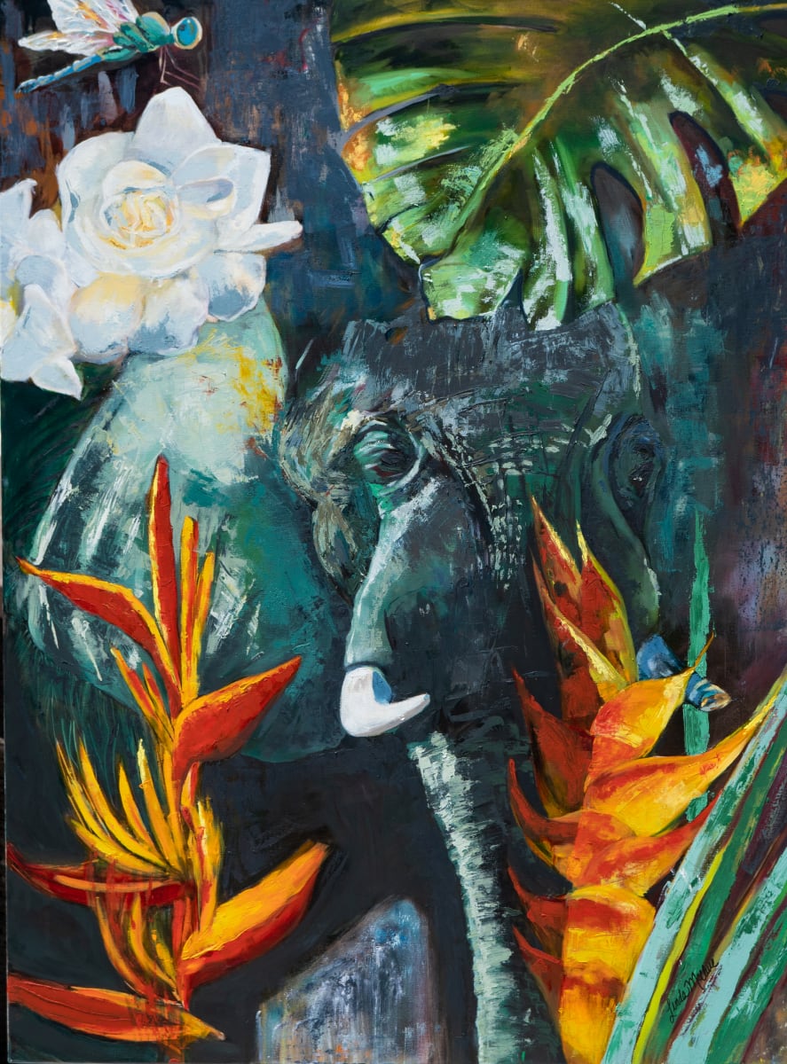 Materializing by Linda McClure  Image: Materializing, Elephant painting by Linda McClure