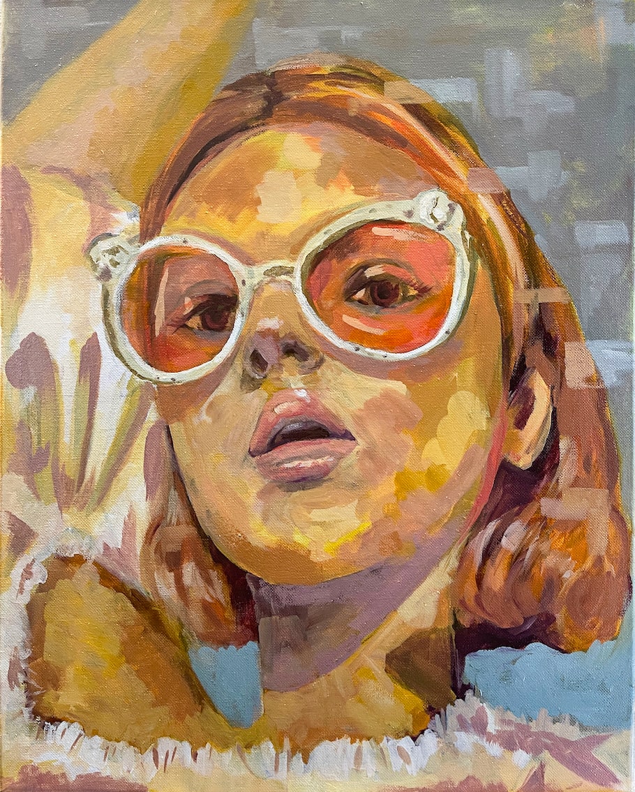 Self Indulgent by Linda McClure  Image: Self Indulgent woman, painting by Linda McClure
