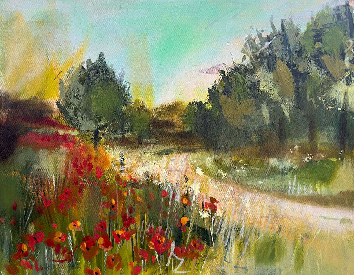 Poppy Sunset by Linda McClure  Image: Poppy Sunset Painting by Linda McClure