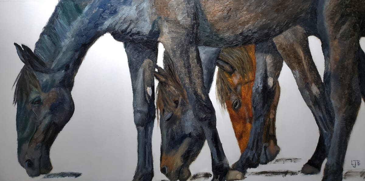 Three Horses by Linda Briesacher  Image: SOLD