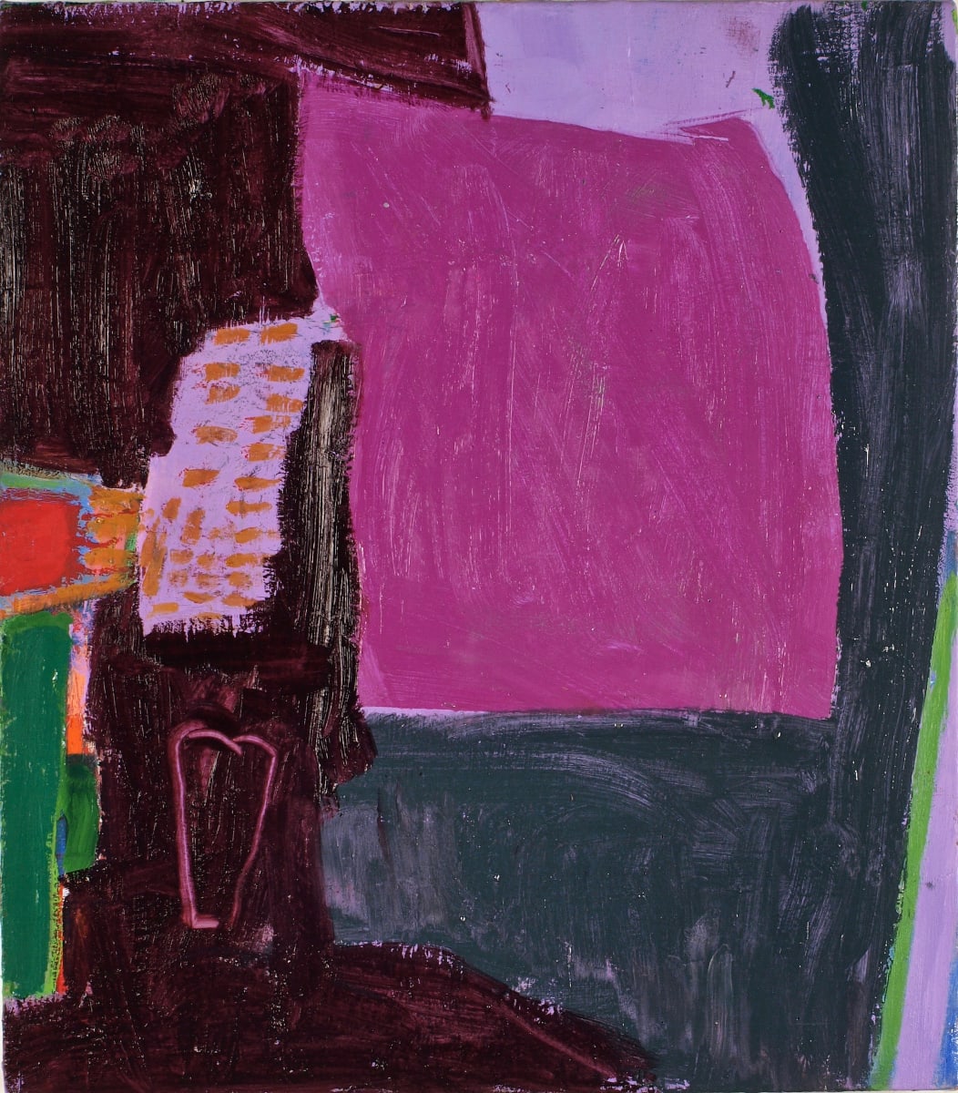 Magenta Curtain by Stephanie L Franks  Image: 2021, Oil on Canvas, 21 x 18 ½ inches