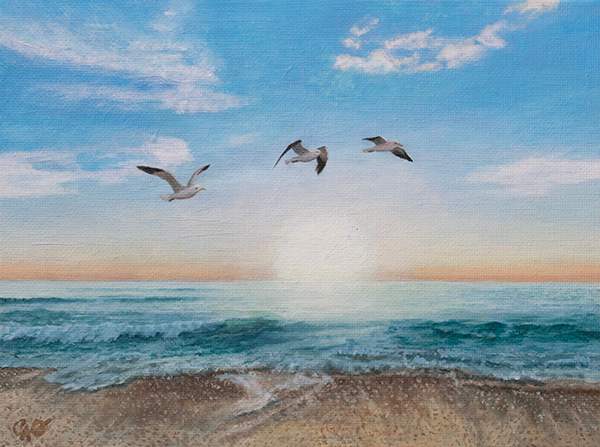 Ocean Sunrise by Christine O'Brien 