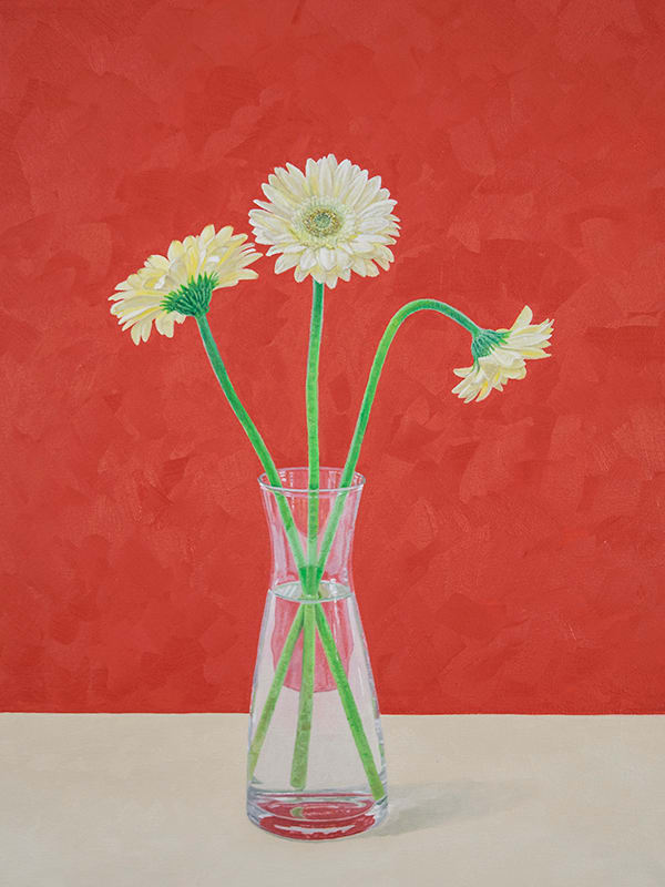 Three Gerberas and a vase by Christine O'Brien, Image 3.