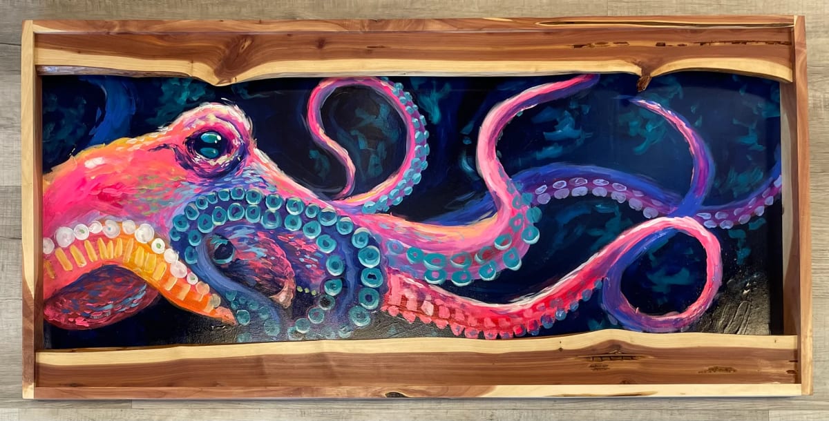 Majesty  Image: Acrylic on panel with a uniquely designed live edge cedar frame