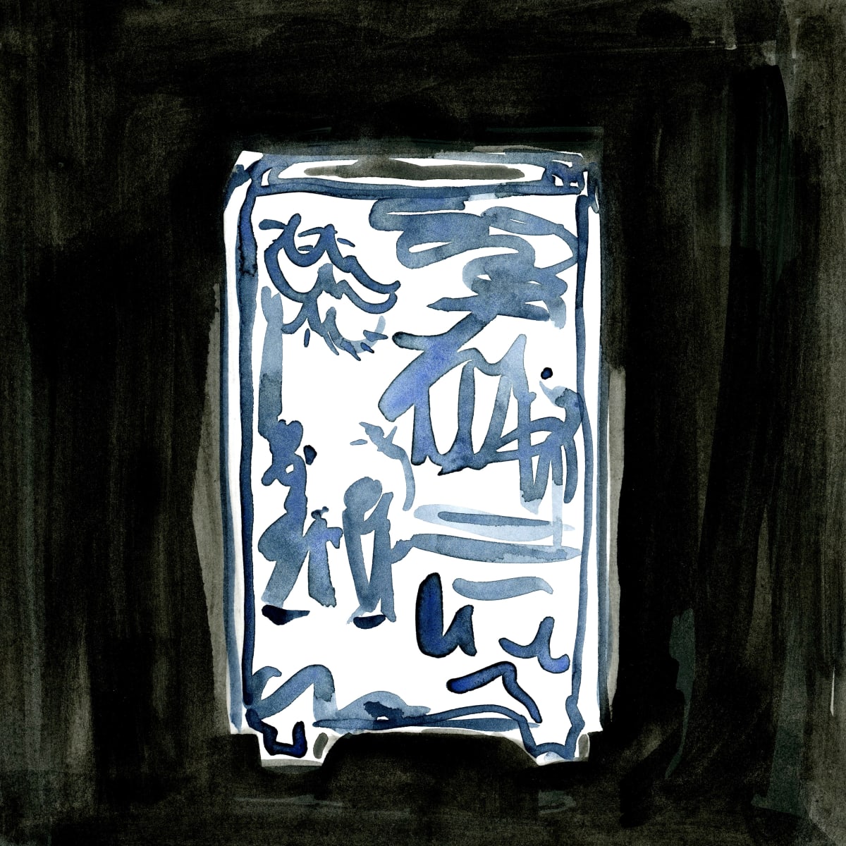 Beautiful Beginnings | Blue and White #2 by JJ Hogan  Image: Chinoiserie-inspired watercolor