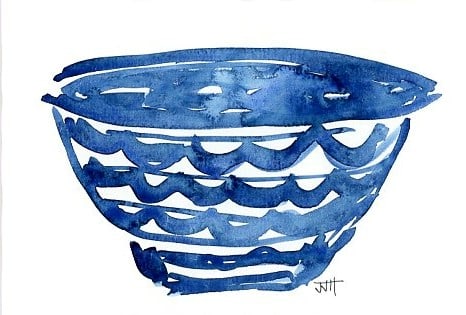 Inspired "Deruta" Bowl by JJ Hogan  Image: Italian pottery-inspired watercolor.