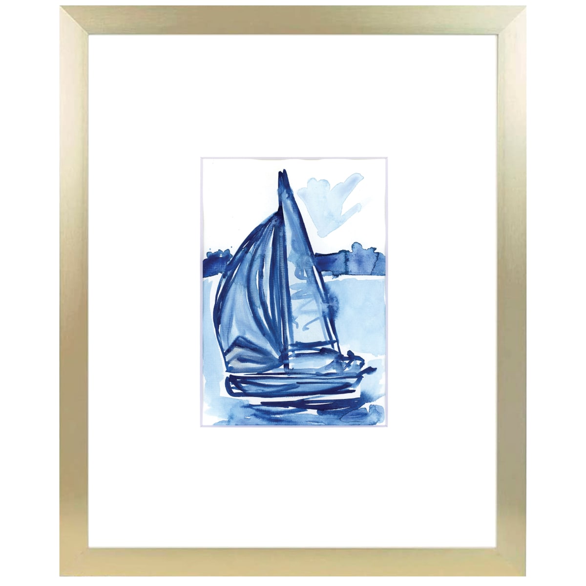 "We often forget we can learn almost anything" by JJ Hogan  Image: Nautical watercolor (gold shimmery frame, showcased with oversized mat under glass).