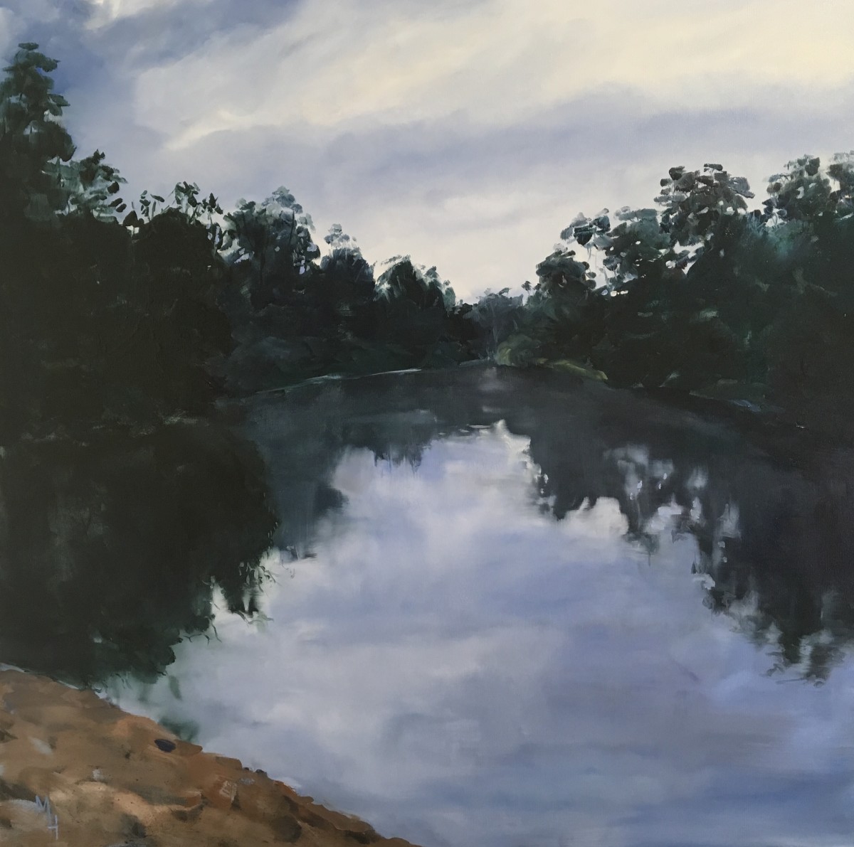 Sandy Beach - Macintyre River by Meredith Howse Art 