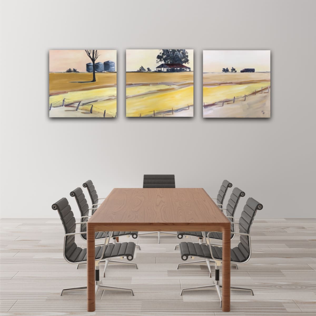 Three Silos, the Wheat Shed and the Wheat Truck by Meredith Howse Art 