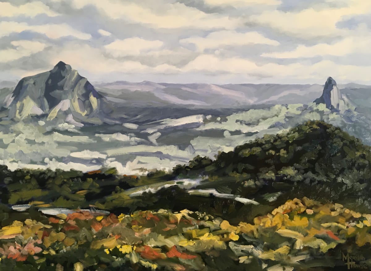 Glasshouse Moutains - Beerwah and Crookneck - Commission. by Meredith Howse Art 