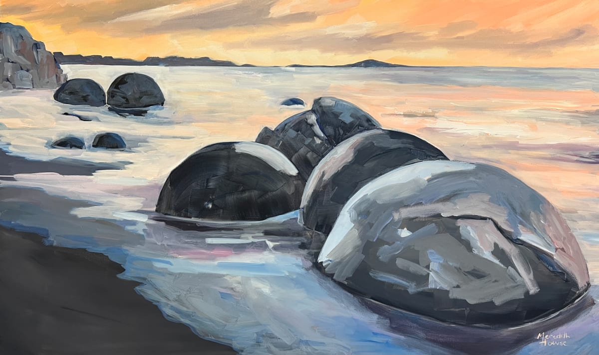 Moeraki Boulders by Meredith Howse Art 