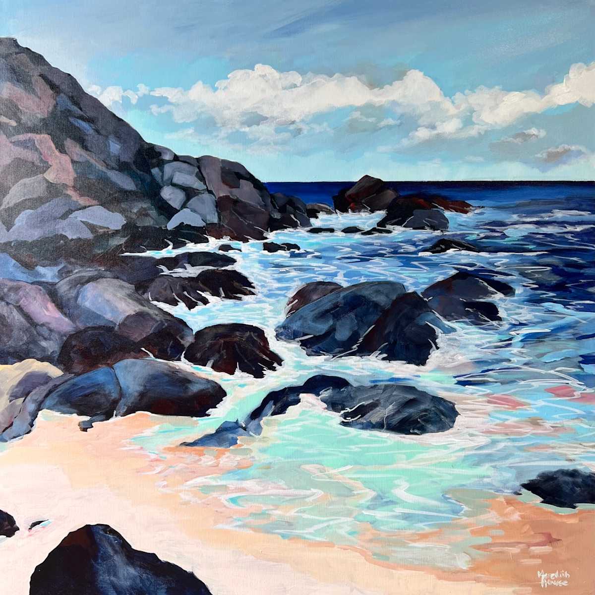 Boomerang Beach, Booti Booti by Meredith Howse Art 