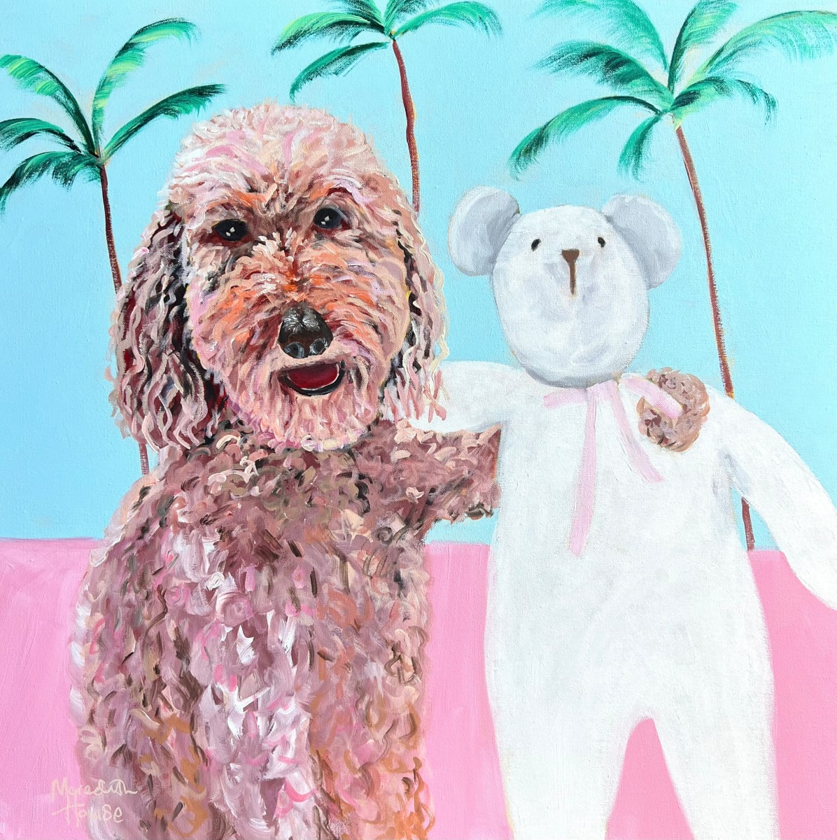 Ginger and Teddy on Holiday by Meredith Howse Art 