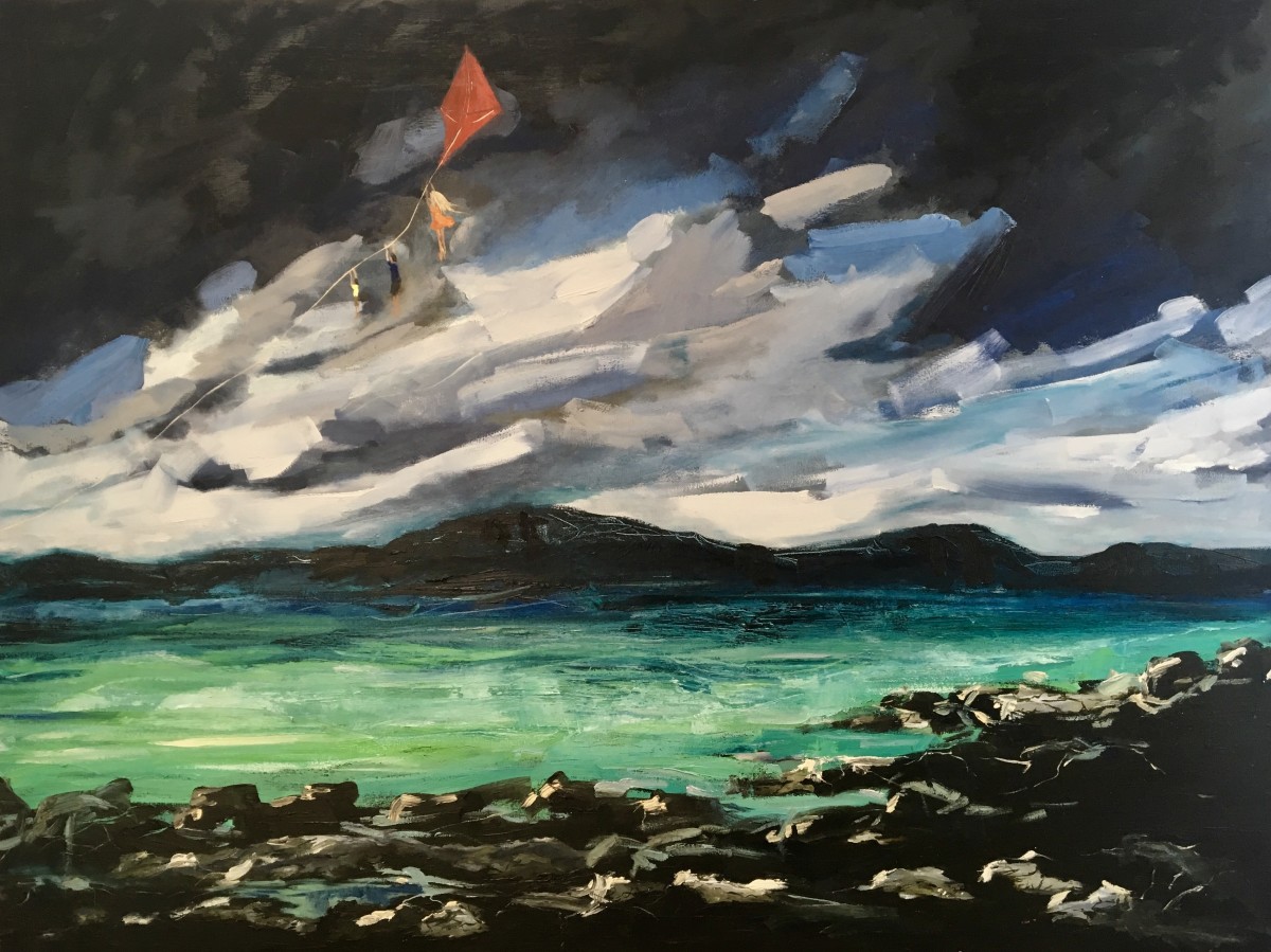 Flying a Kite. by Meredith Howse Art 