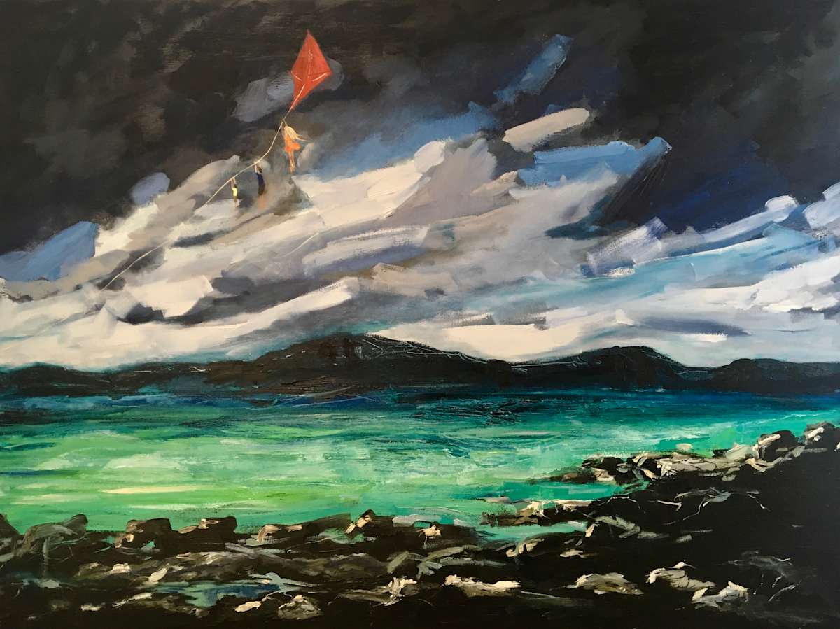 Flying a Kite. by Meredith Howse Art, Image 1.