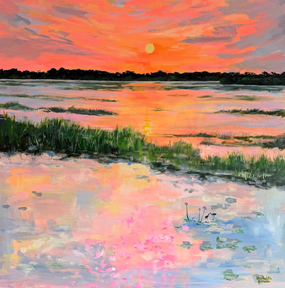 Kakadu Jacana Sunset by Meredith Howse Art, Image 1.