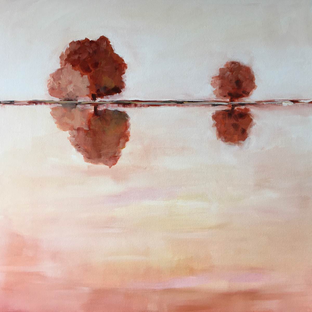 Burnt Ochre Lake by Meredith Howse Art, Image 1.