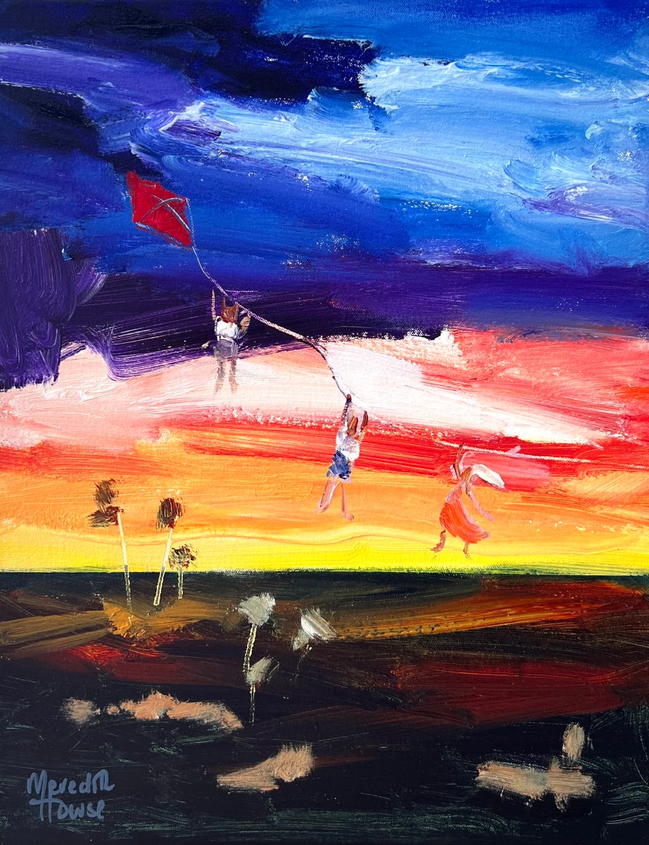 Kite Flying Kids over the Outback by Meredith Howse Art, Image 1.