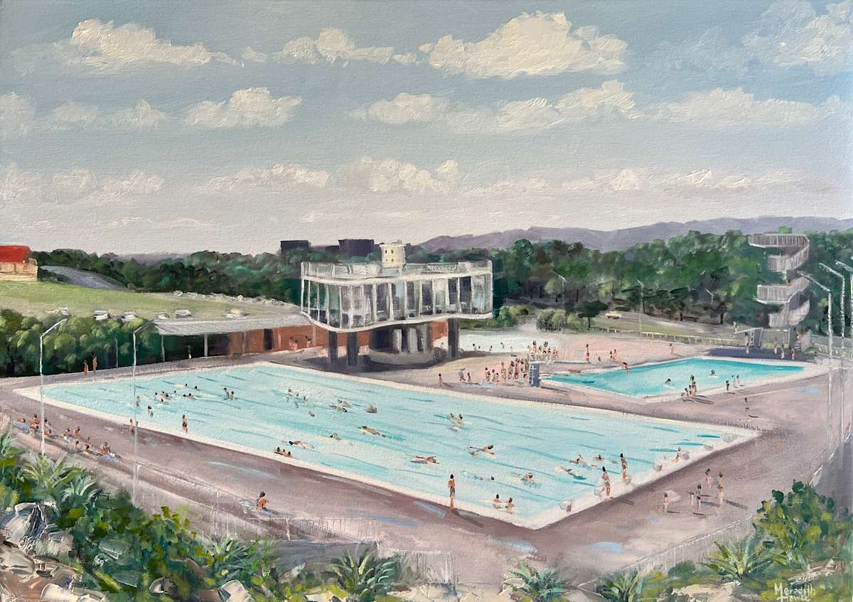 Centenary Pools Vintage by Meredith Howse Art 