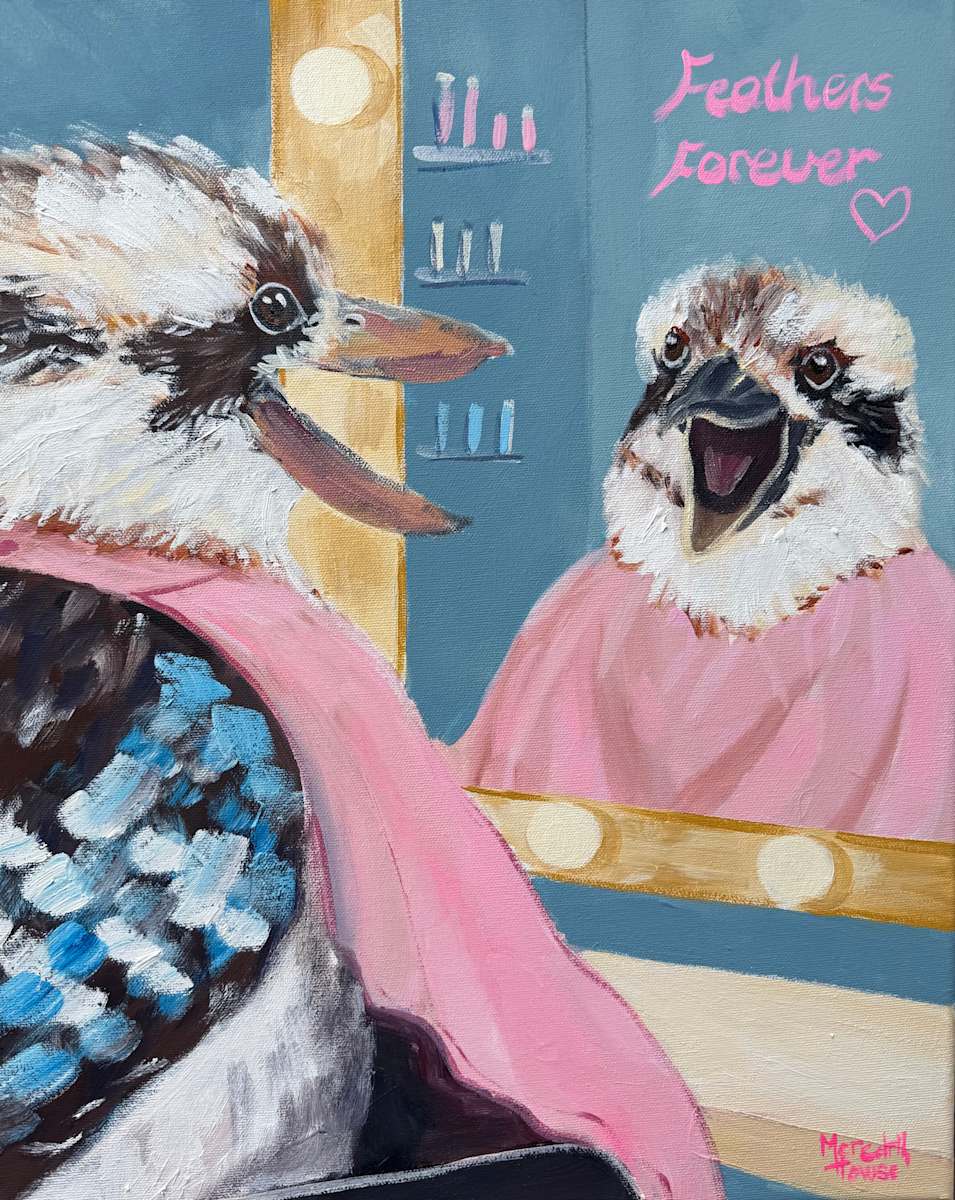 Kookaburra Featherdresser by Meredith Howse Art, Image 1.