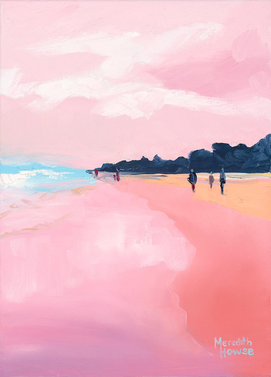 Sunshine Beach in Pink - Print by Meredith Howse Art, Image 1.