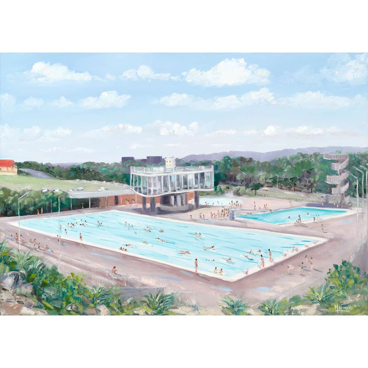 Centenary Pools Vintage (Print) by Meredith Howse Art, Image 1.